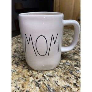 Rae‎ Dunn " MOM " White Coffee MUG by Magenta, Artisan Collection